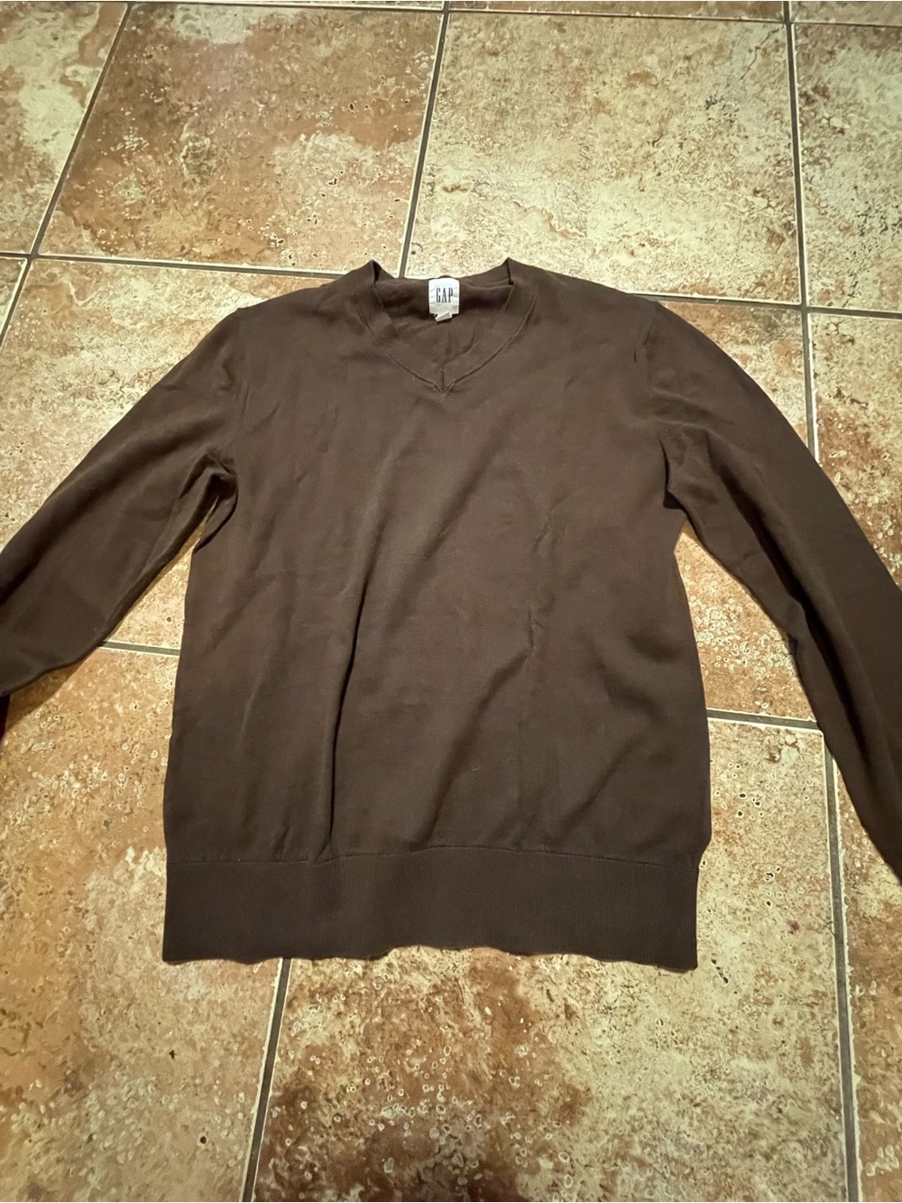 Brown Gap V-neck sweater in size S